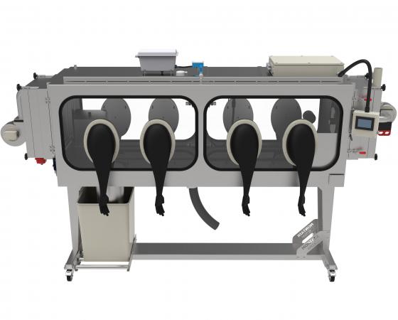 Rendering of the HM-2500 Bio Isolator Glove Box from Montair