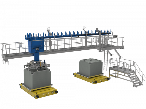 Rendering of a nuclear waste handling facility with a gripper