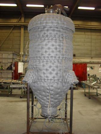 Insulated cone of a pyrolysis installation made by Montair