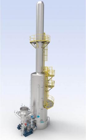 Rendering of an SO2 sulfur dioxide scrubber made by Montair